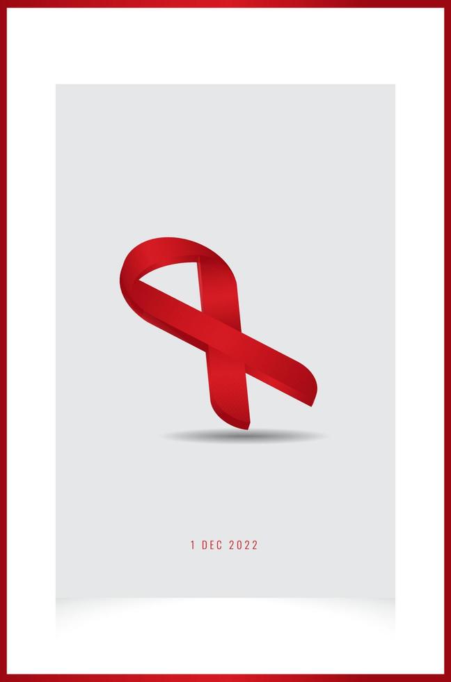 HIV 3d ribbon AIDS 3d red ribbon vector