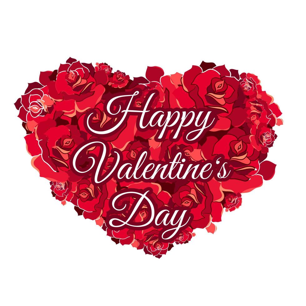 Happy Valentines Day greeting card template vector