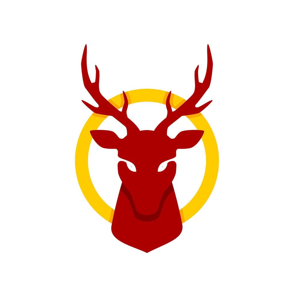 illustration of a deer head and a circle. good for any business. vector