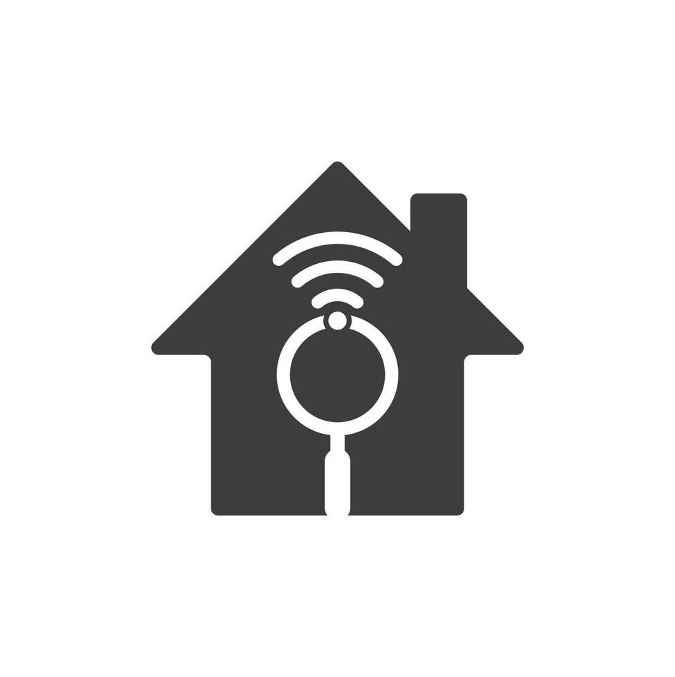 Search wifi home shape concept logo vector. Wifi finder vector logo template icon