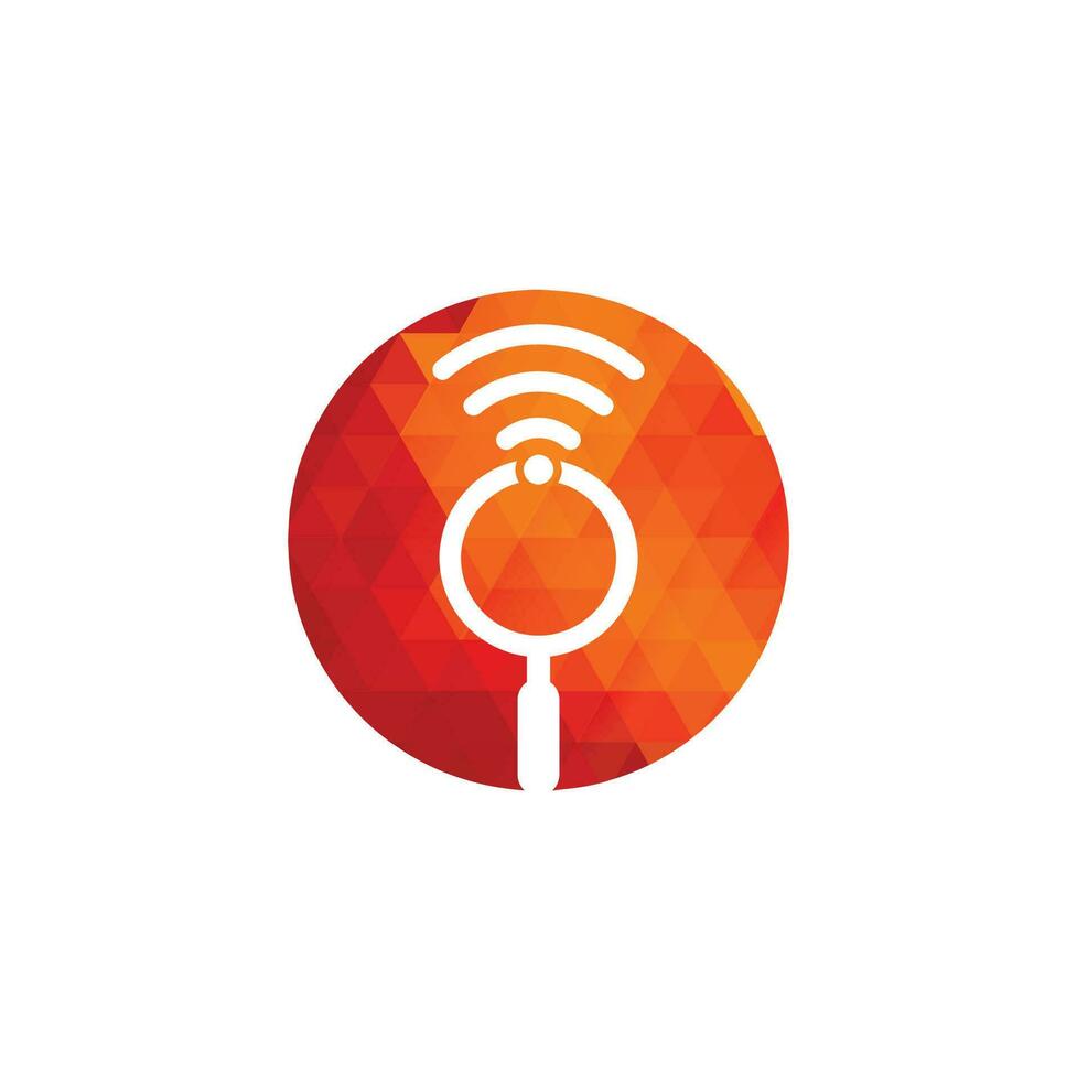 Search wifi signal logo vector. Wifi finder vector logo template icon.