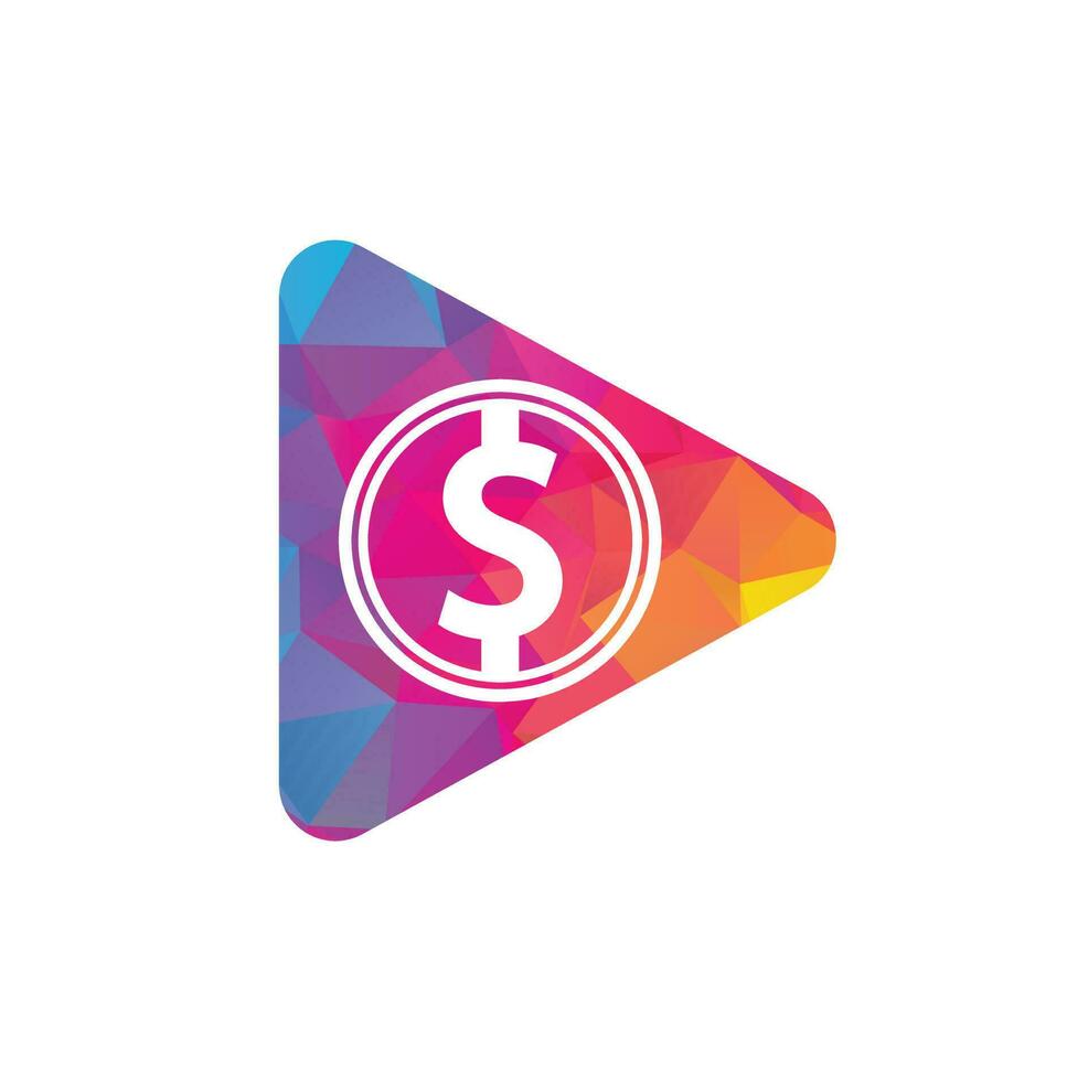 Money video play logo template design. modern logo video for money. vector