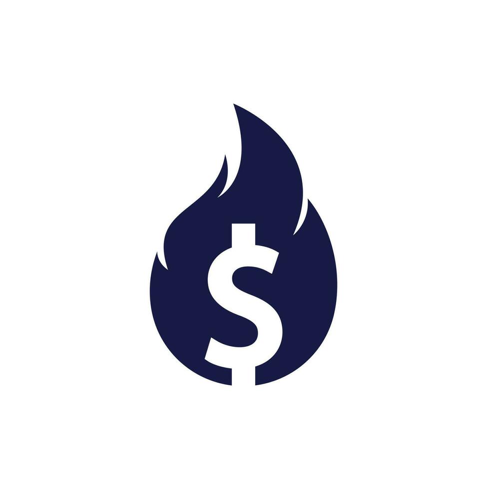 Fire Money logo design template. Money Fire Logo Template. vector