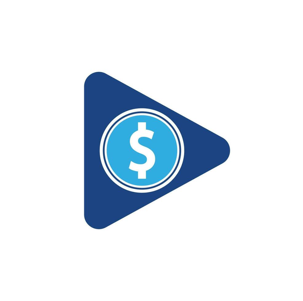 diseño de plantilla de logotipo de reproducción de video de dinero. video de logotipo moderno por dinero. vector