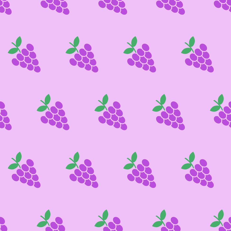 Grapes, seamless pattern, vector. Pattern of bunches of purple grapes on a lilac background. vector