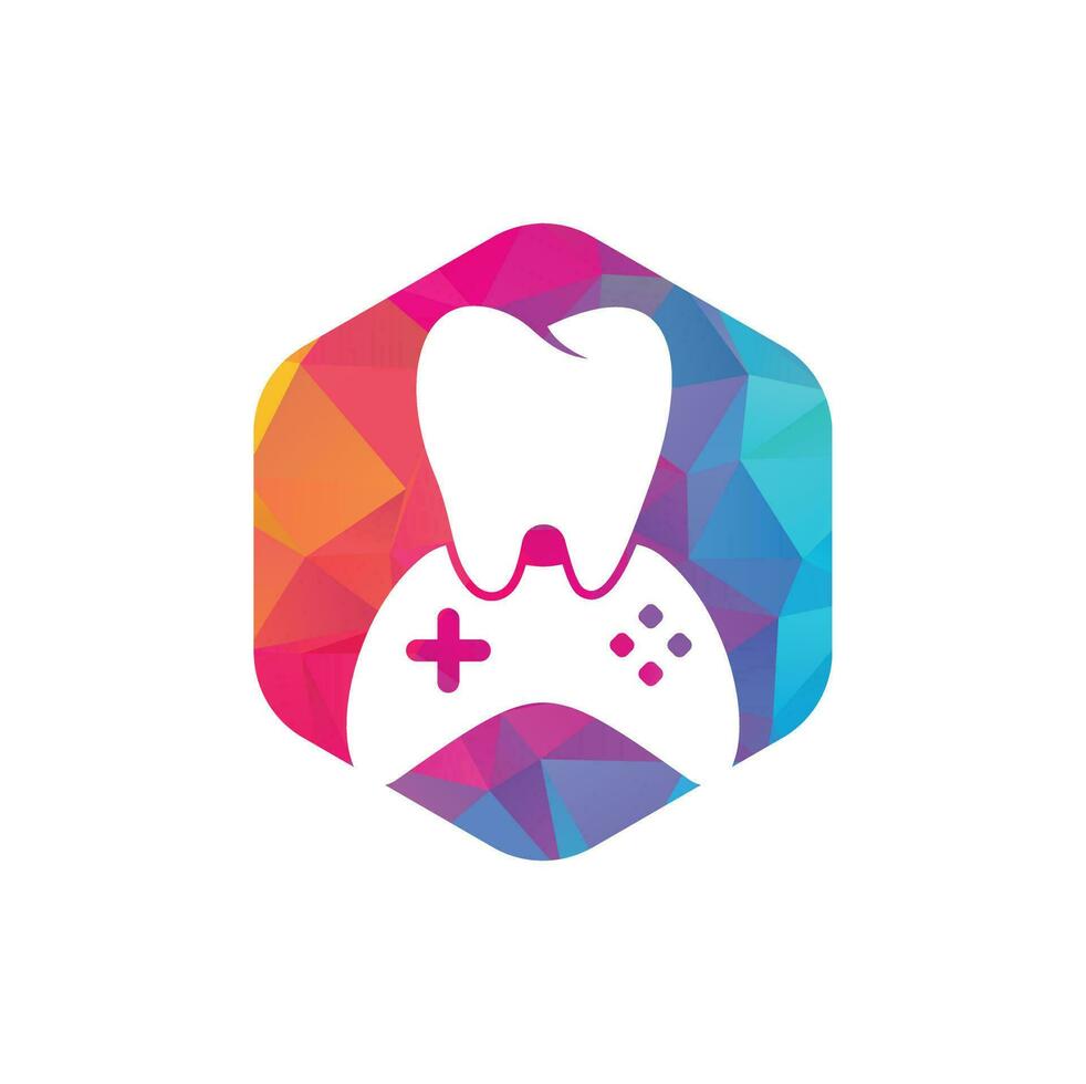 Dental Game Logo Icon Design. Tooth And Console vector logo design.
