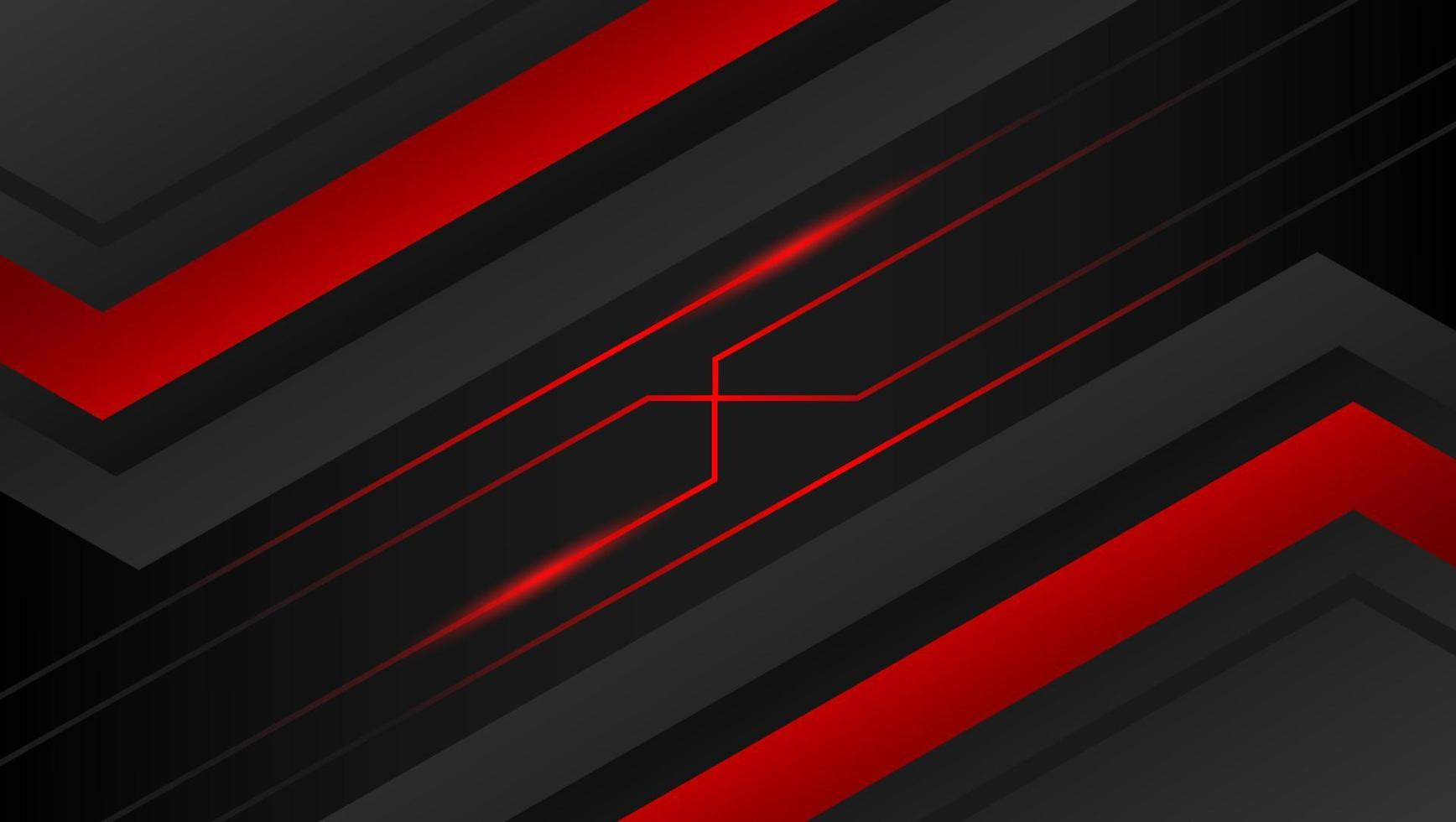 Abstract geometric line red and black background vector