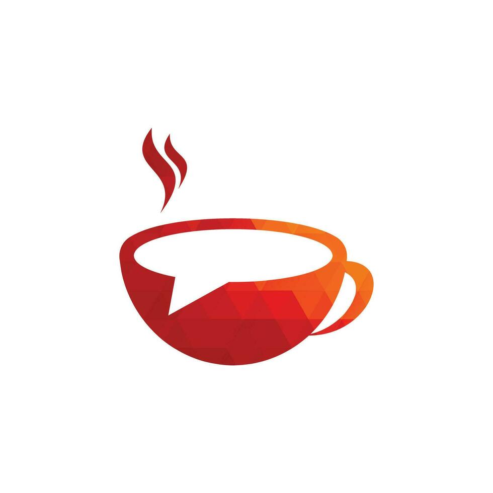 diseño de logotipo de vector de chat de café. plantilla de diseño del logotipo del foro de charlas de café.