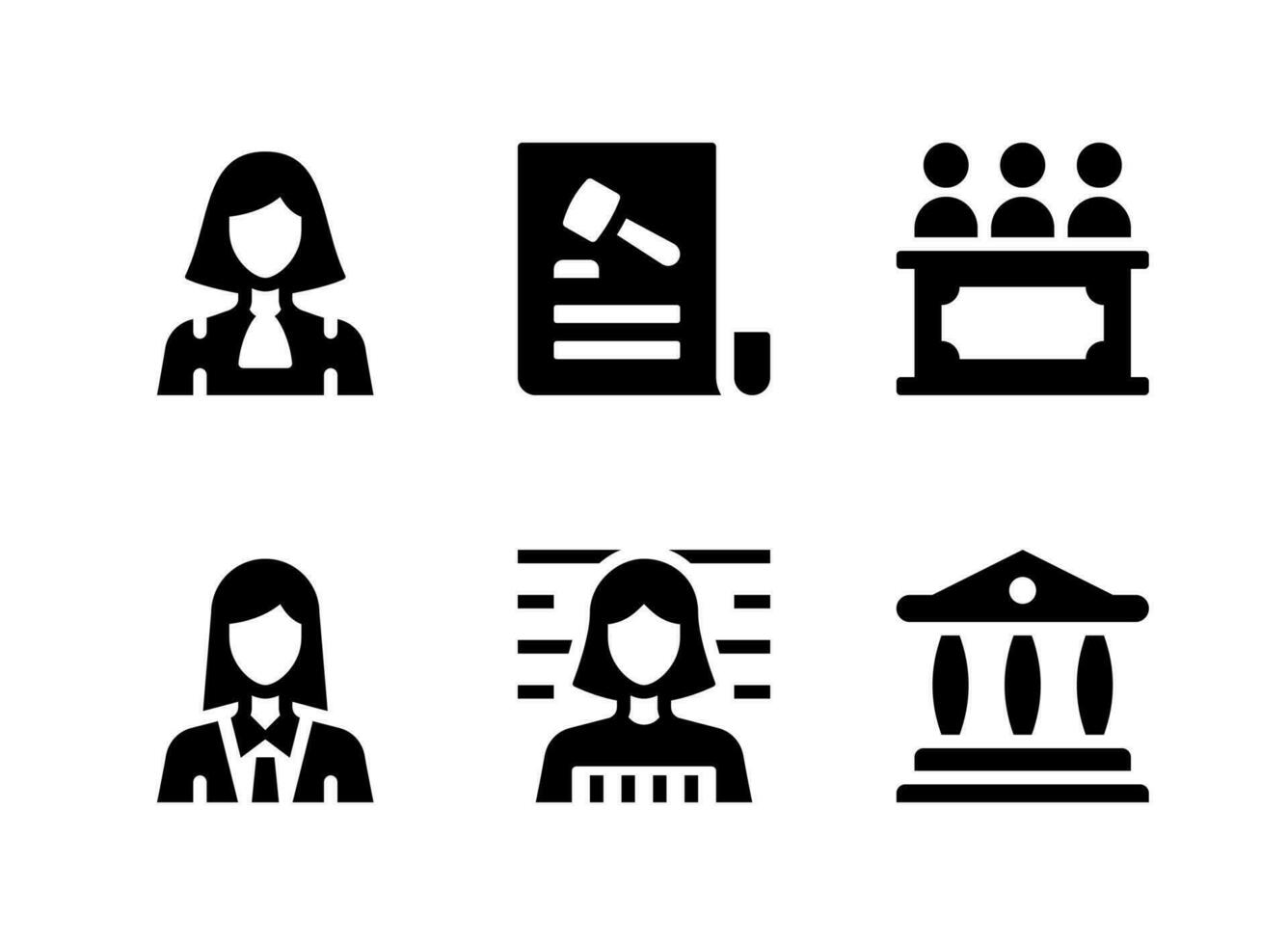 Simple Set of Justice And Law Related Vector Solid Icons