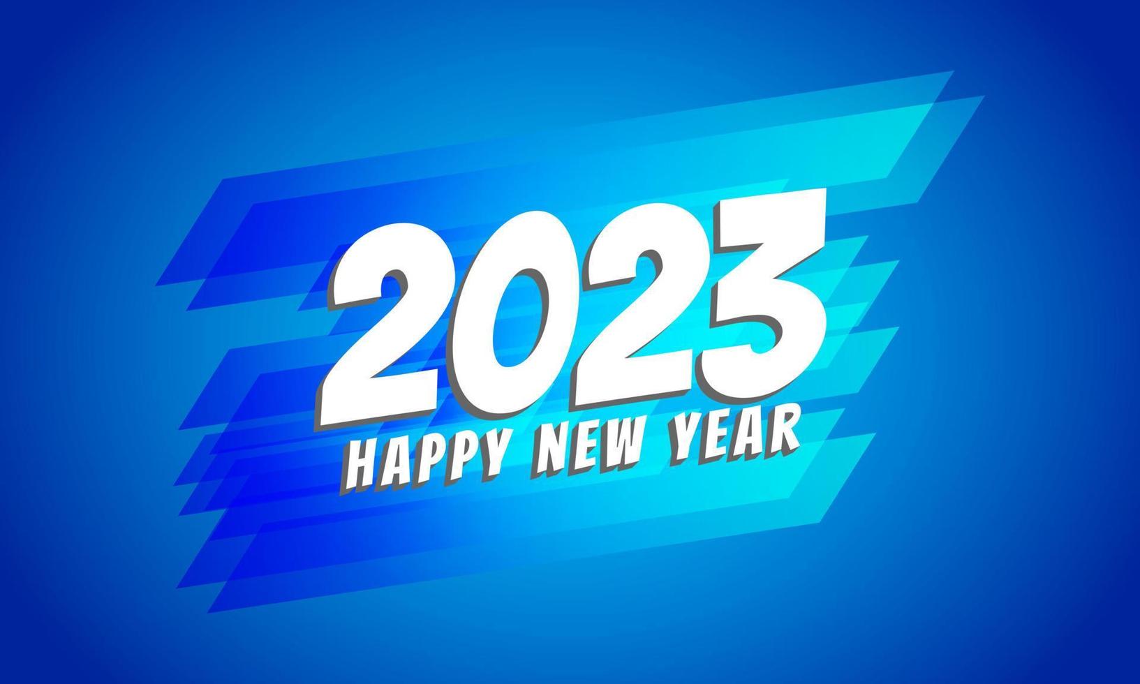 Happy New Year 2023 typography modern design style on blue background vector