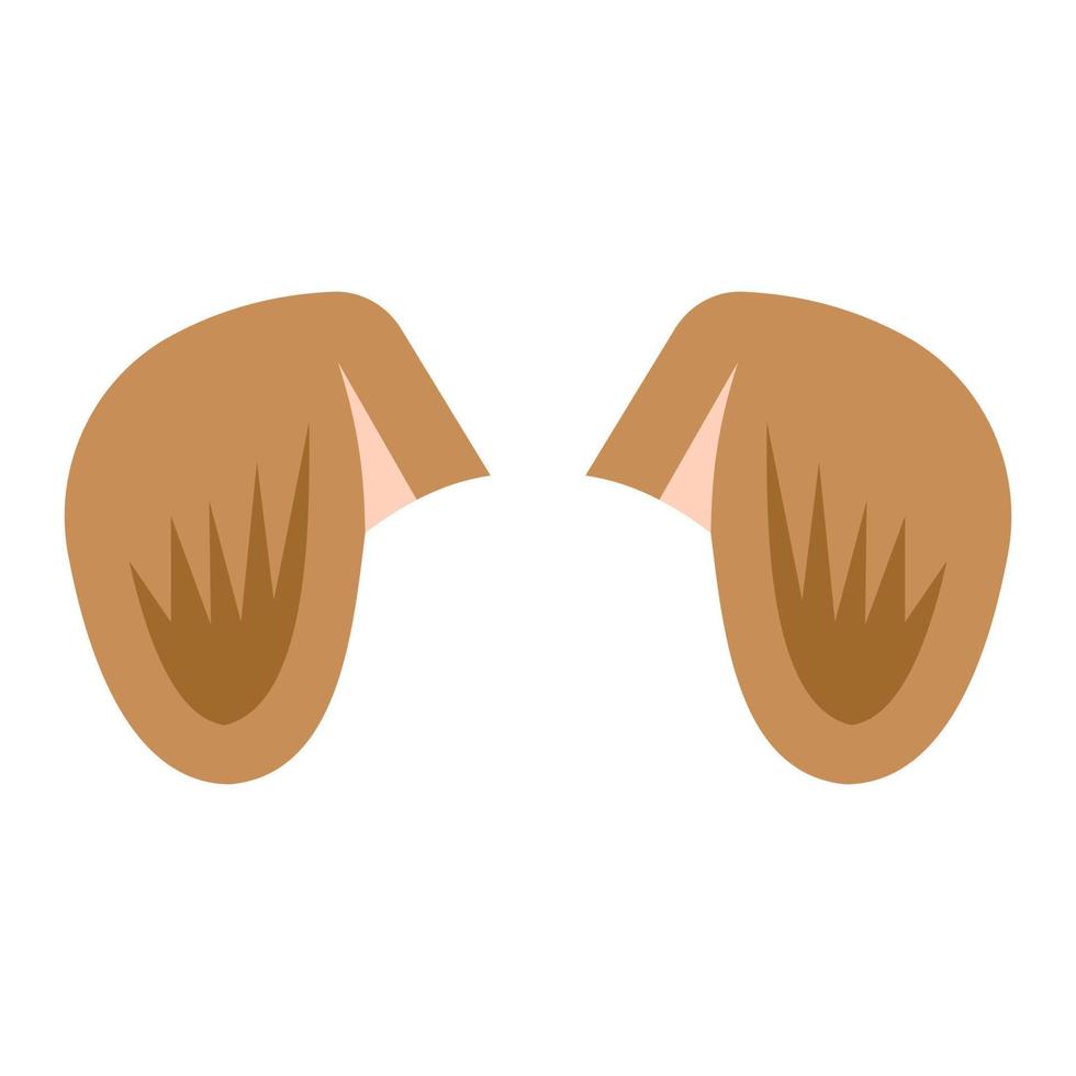 Dog ear face on a white background. Vector illustration