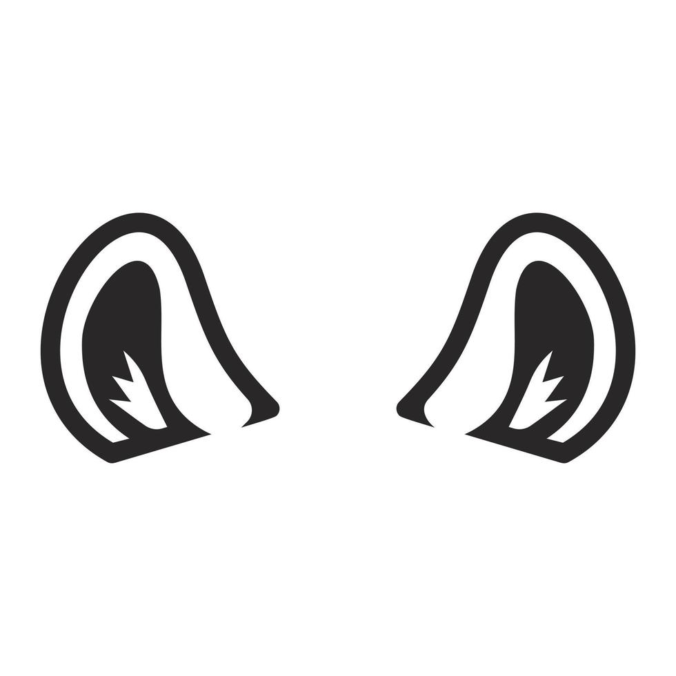 icono de oreja de zorro en un fondo blanco. ilustración vectorial vector