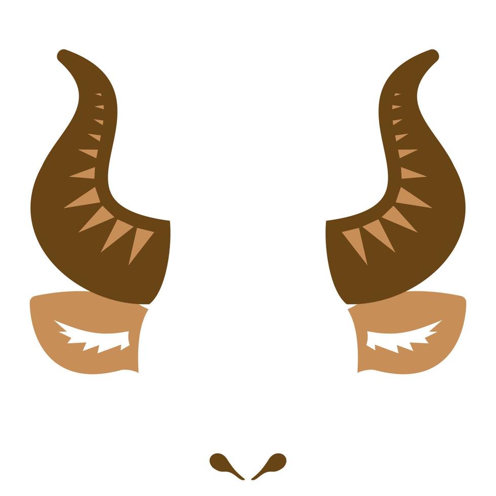 color de oreja de cuerno de toro sobre un fondo blanco. ilustración vectorial vector