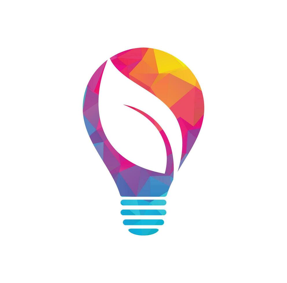 leaf bulb logo. vector