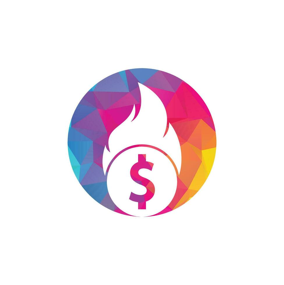 plantilla de diseño de logotipo de dinero de fuego. plantilla de logotipo de fuego de dinero. vector
