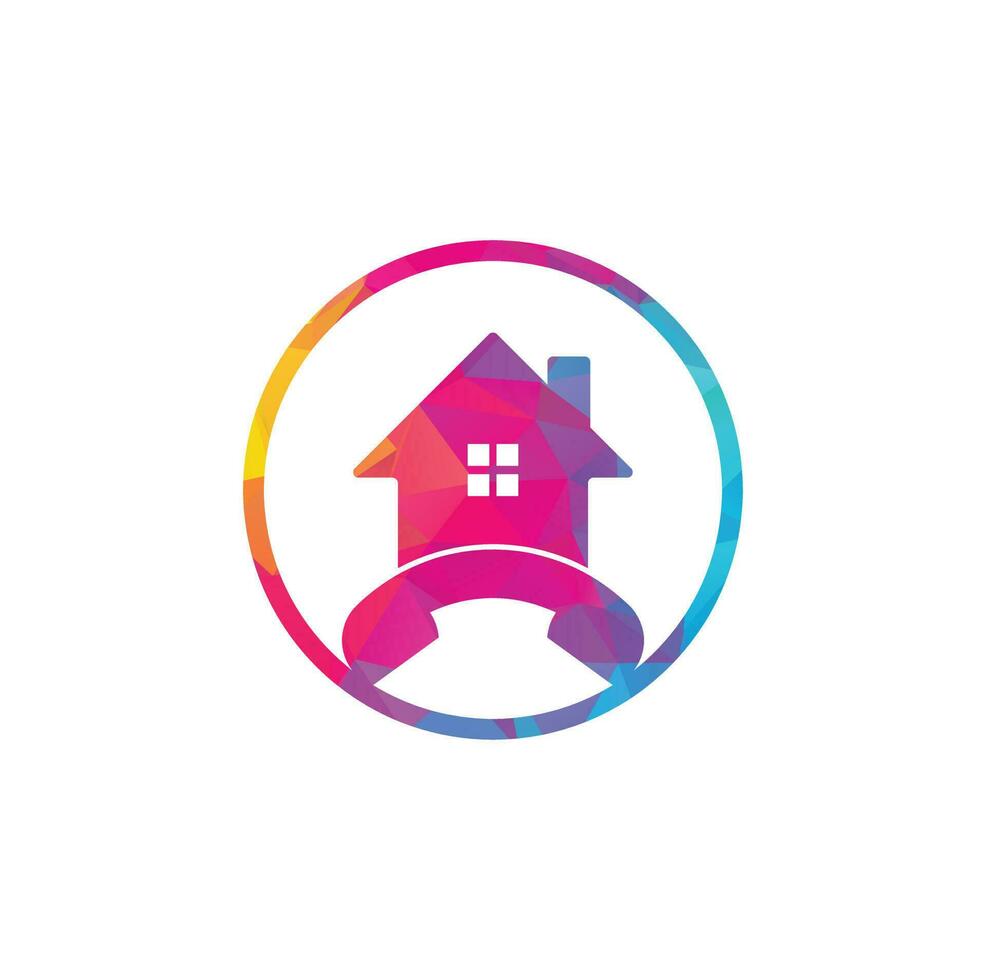 House Call Logo Design template. Telephone house logo design Vector. vector