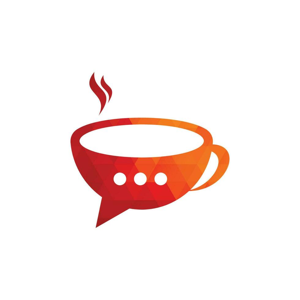 diseño de logotipo de vector de chat de café. plantilla de diseño del logotipo del foro de charlas de café.