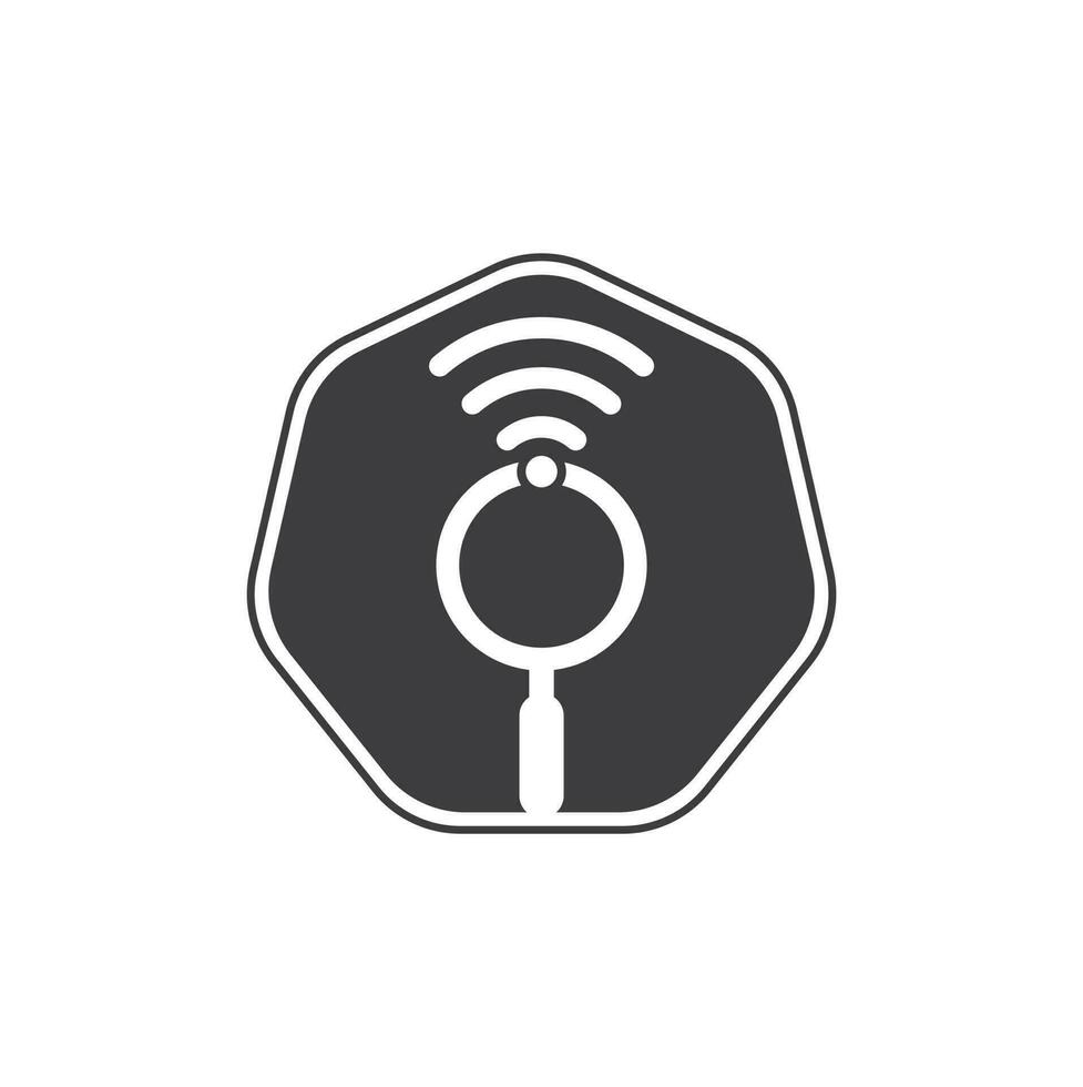 Search wifi signal logo vector. Wifi finder vector logo template icon.