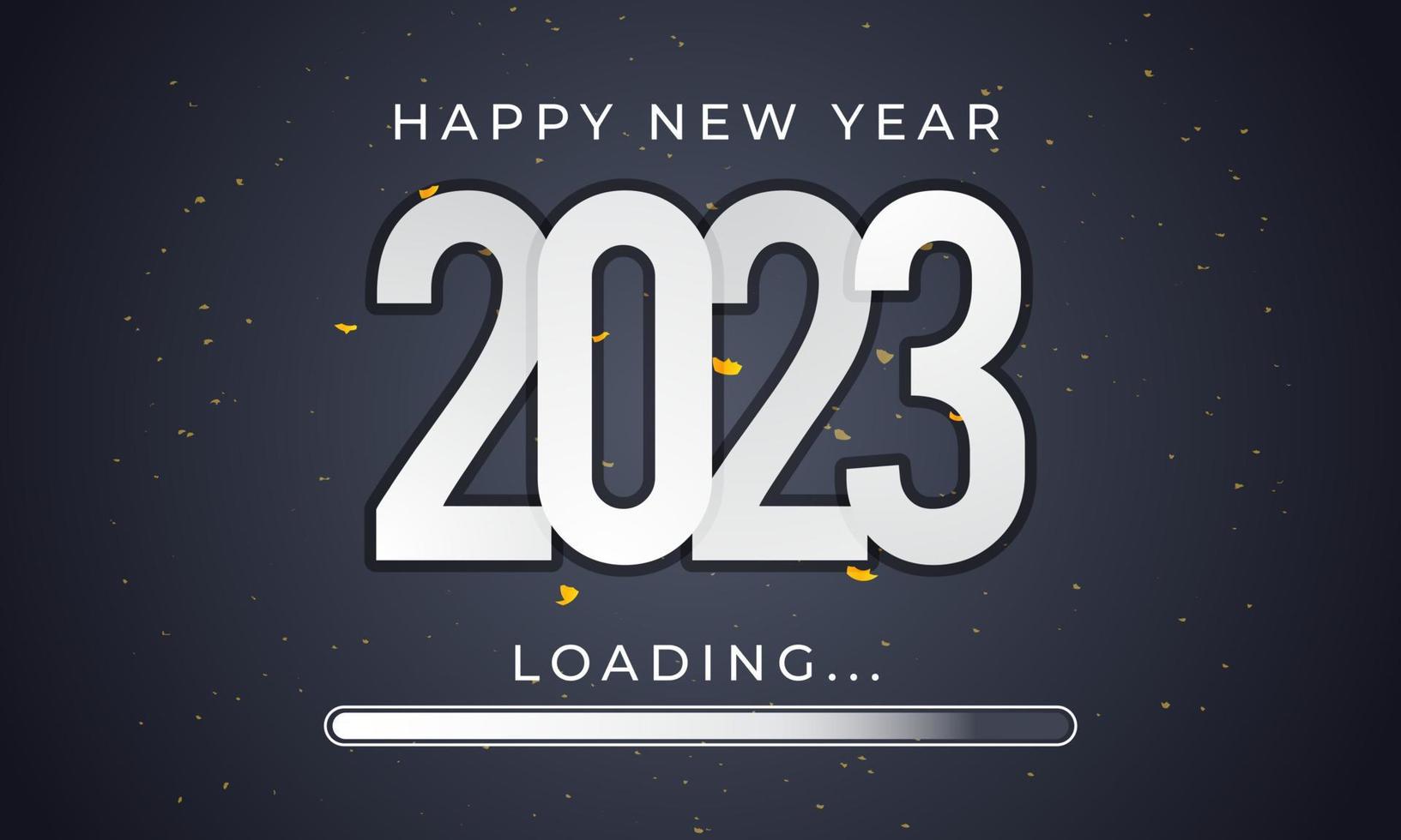 Loading New Year 2023 banner illustration on isolated background vector