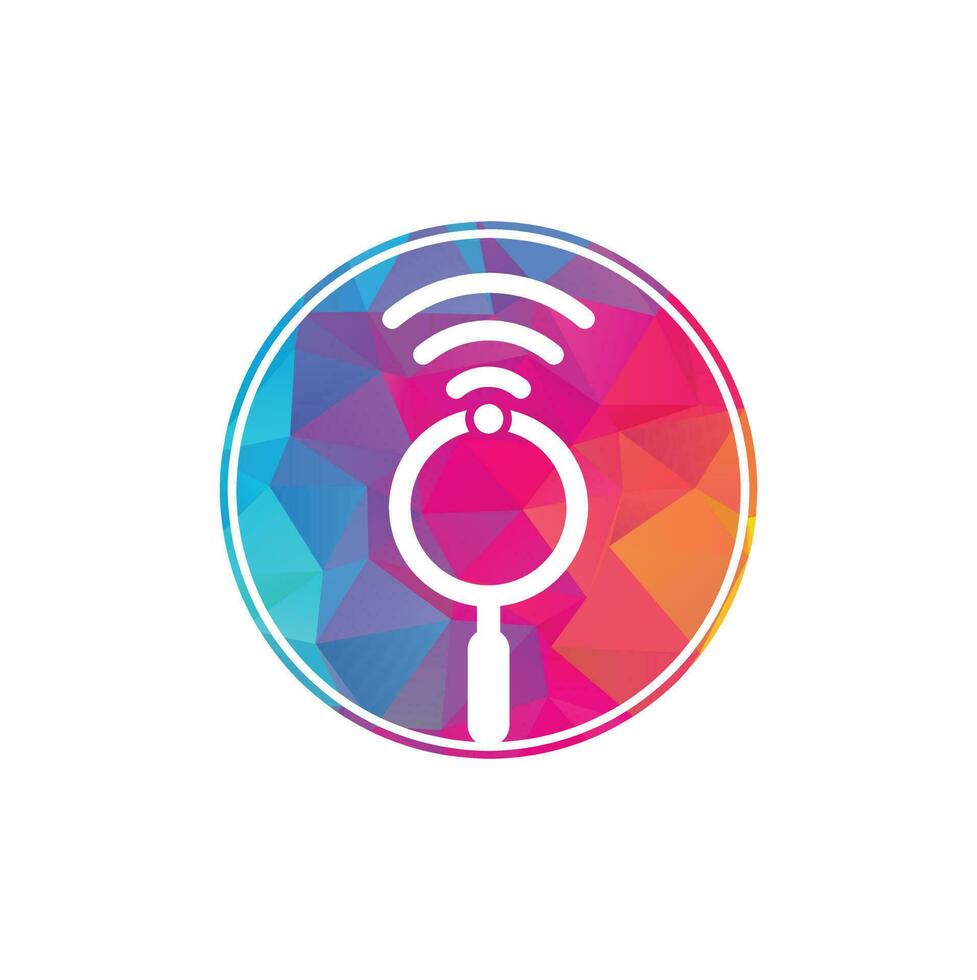 Search wifi signal logo vector. Wifi finder vector logo template icon.