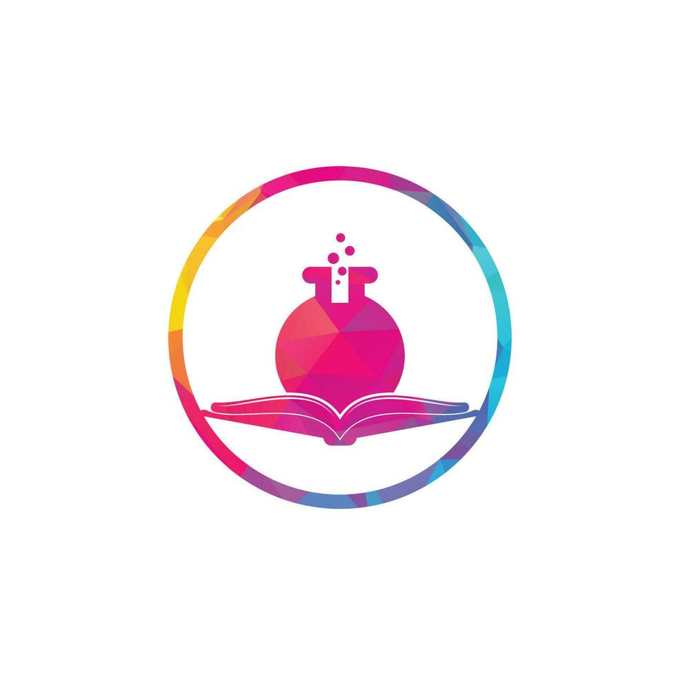 vector de diseño de plantilla de logotipo de laboratorio de libro. icono del logotipo de la ciencia del libro.