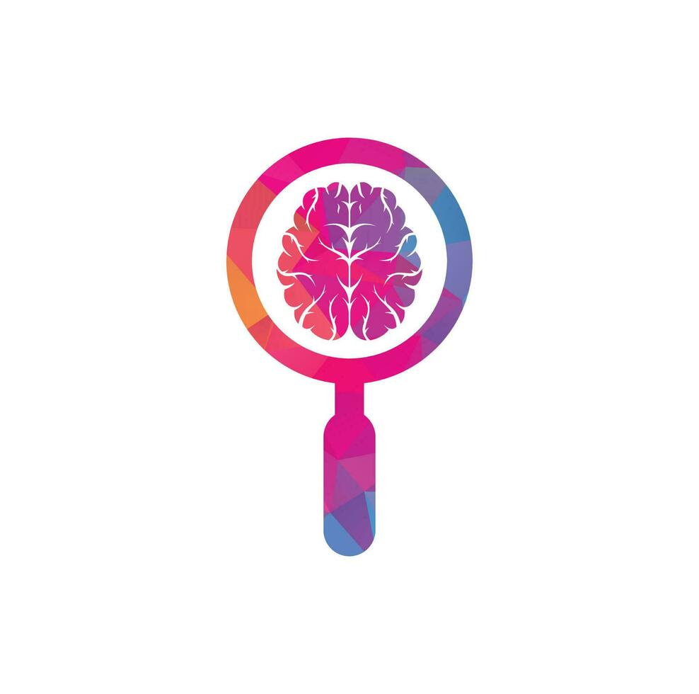 encontrar vector de diseño de estilo plano de plantilla de diseño de logotipo de cerebro. icono de diseño del logotipo del cerebro de búsqueda.