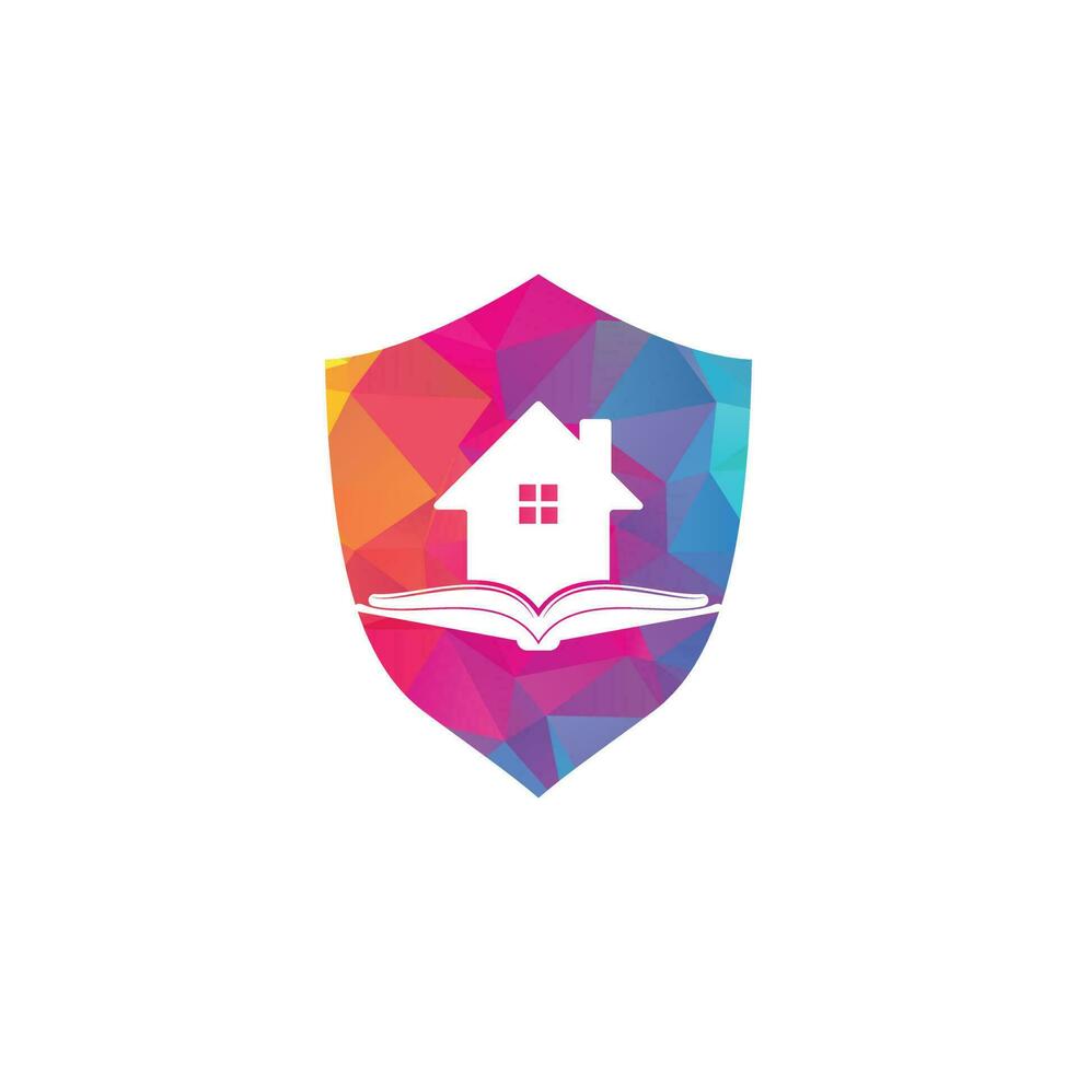 Book house logo design template. House and book logo vector icon