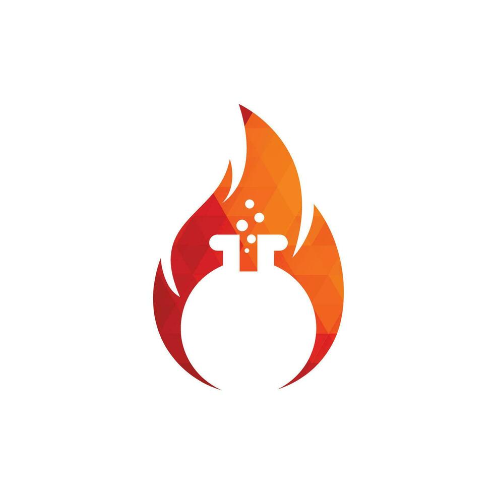 Fire Lab logo design template. Lab and fire logo combination. vector