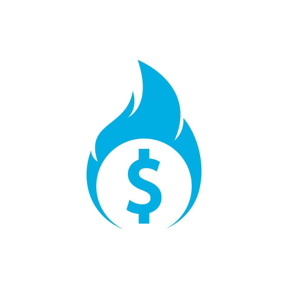 Fire Money logo design template. Money Fire Logo Template. vector