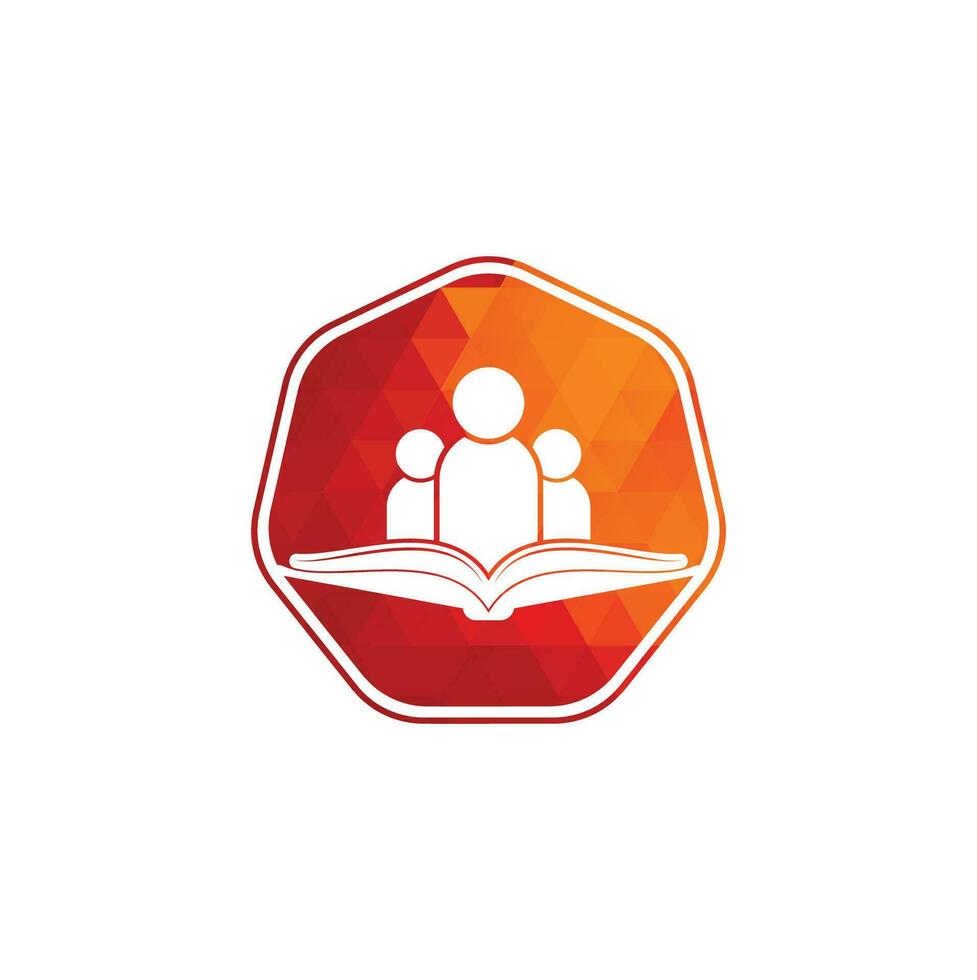 Book and people logo concept. Education logo, people and book icon. vector