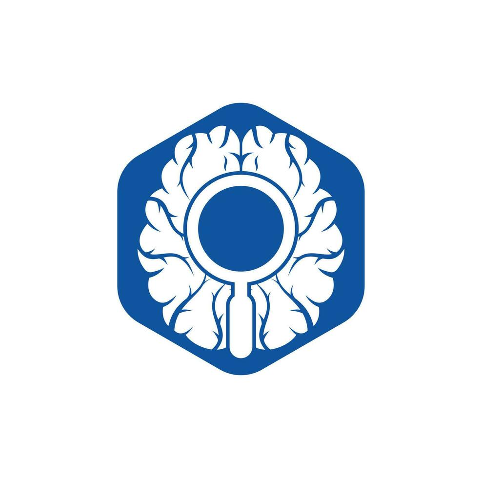 encontrar vector de diseño de estilo plano de plantilla de diseño de logotipo de cerebro. icono de diseño del logotipo del cerebro de búsqueda.