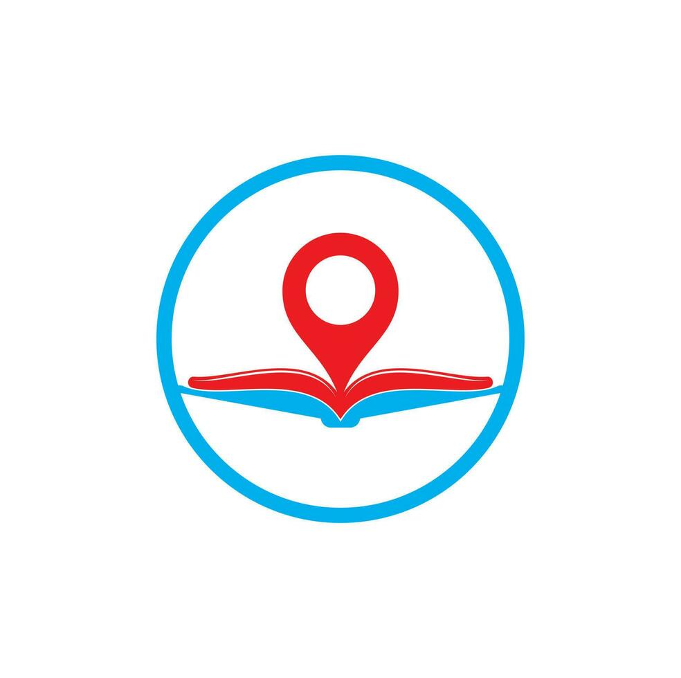Book point logo design template. Education icon with pin combination. Concept of bookstore pointer symbol. vector