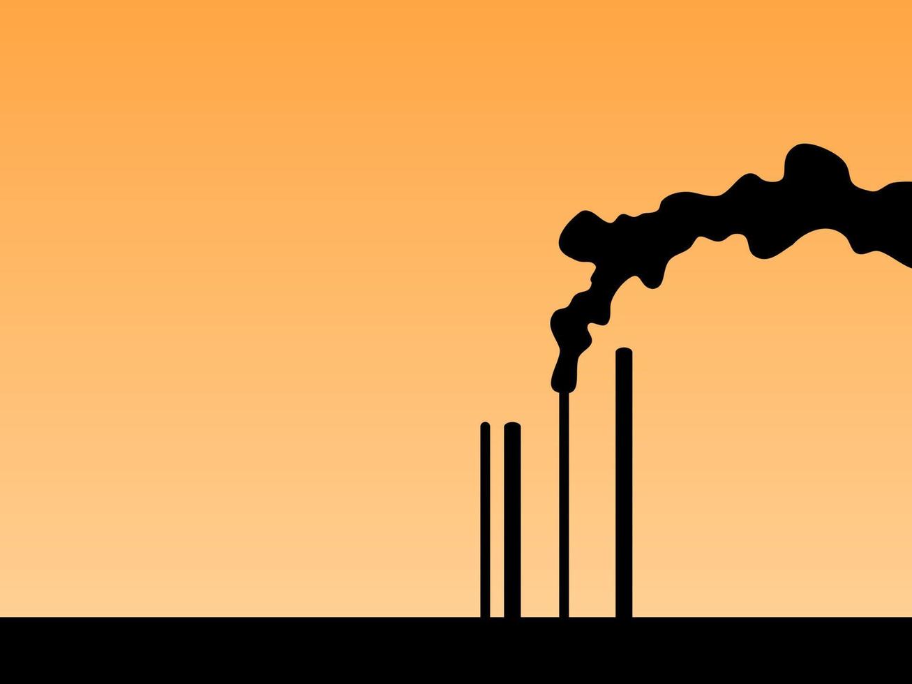 factory smoke pollution flat design vector illustration
