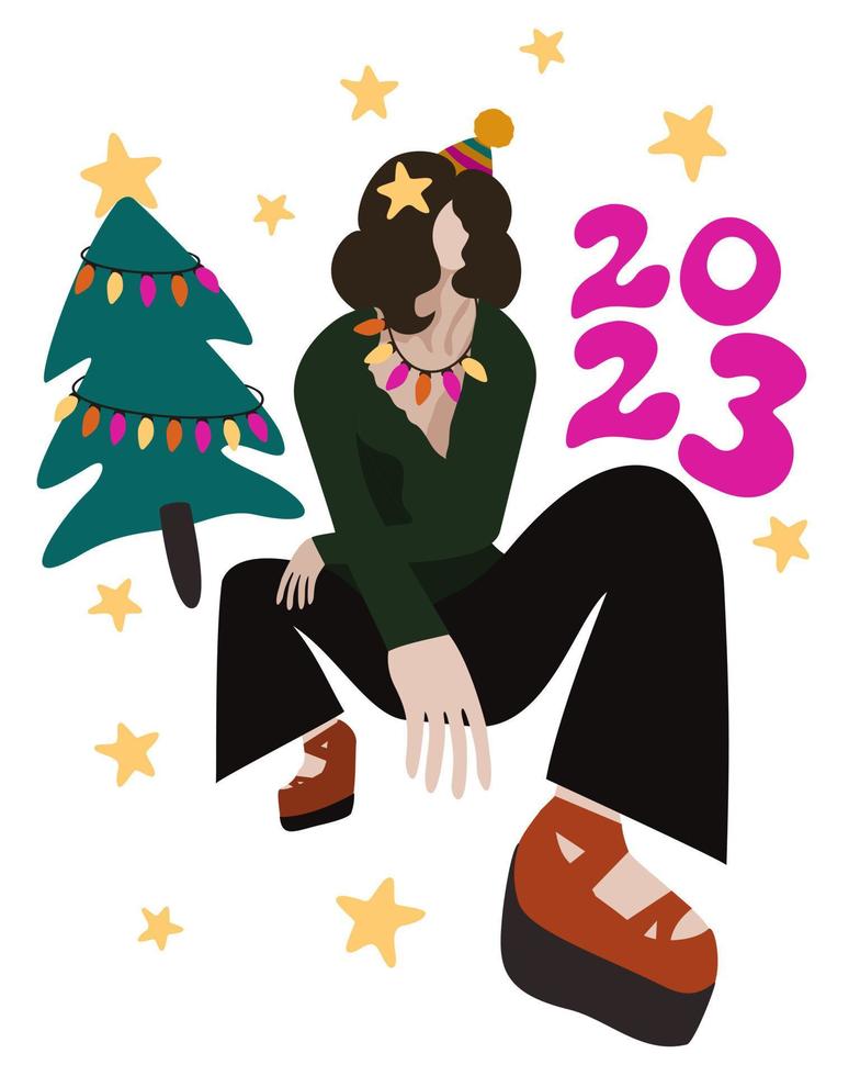 Happy New Year 2023. Merry Christmas. Party concept. vector
