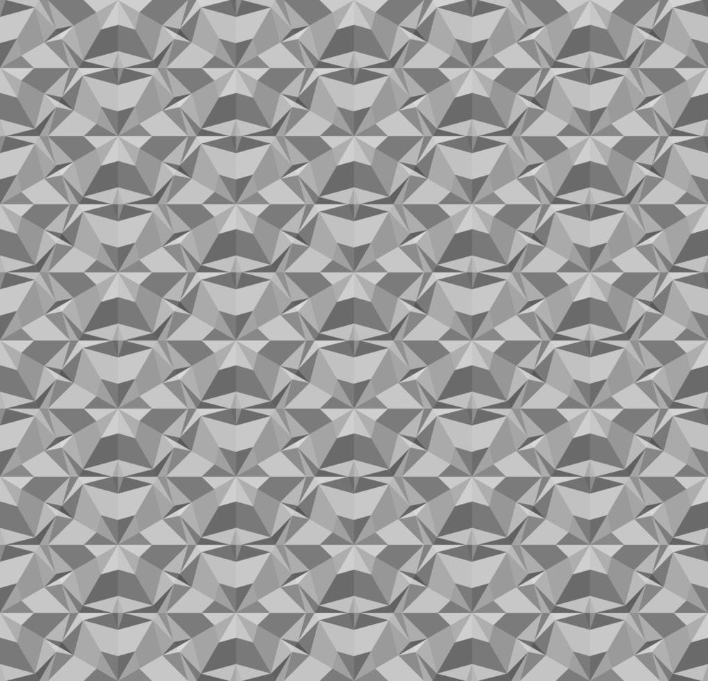 Seamless geometric 3D texture with extrusion effect. Gray polygonal pattern with concrete surface effect. Vector illustration for background wallpaper interior textile wrapping paper and print design.
