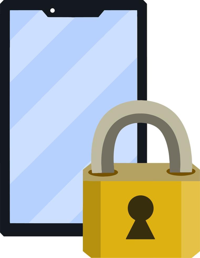 Icon for the app. Protecting your phone from a virus. Cartoon flat illustration. Closed lock vector