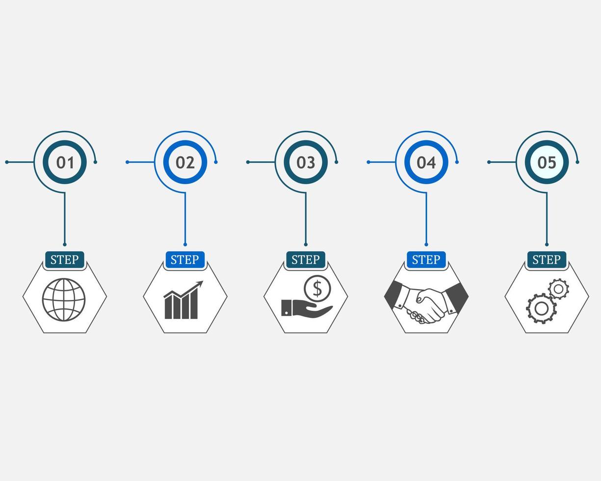 different business icons numbers and text on white background vector