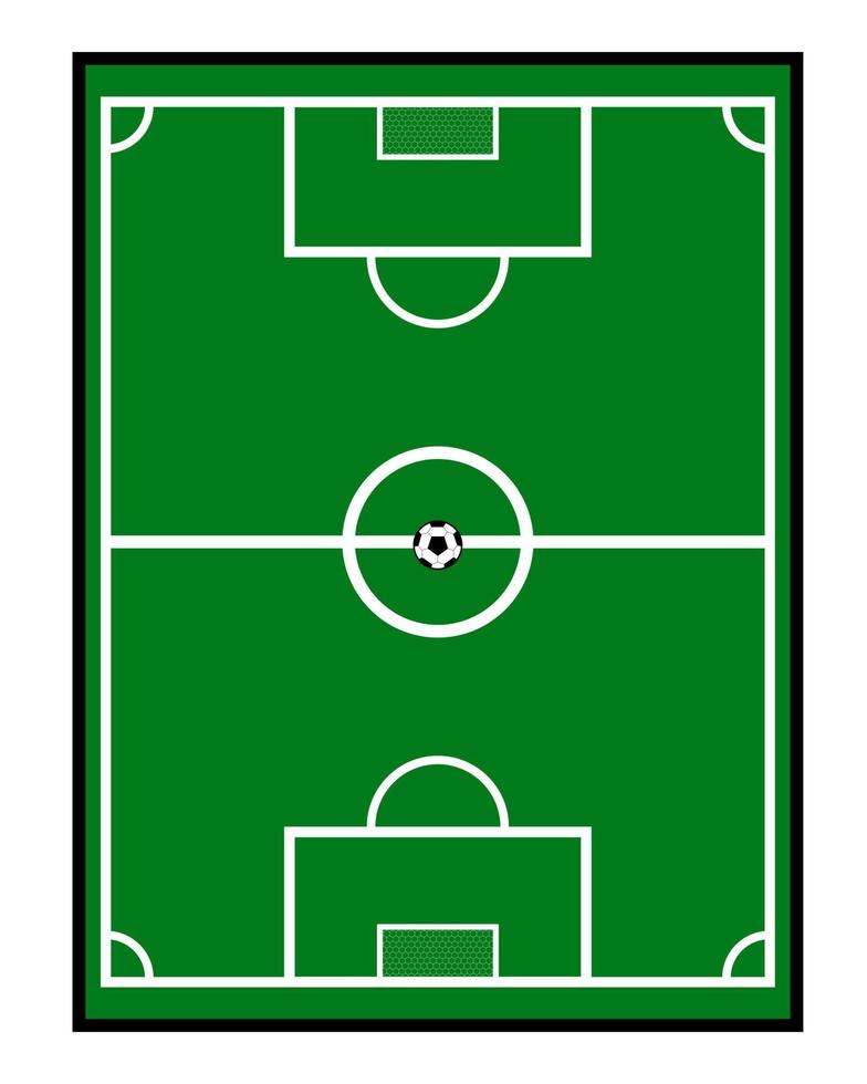 green football field with a ball for playing football vector