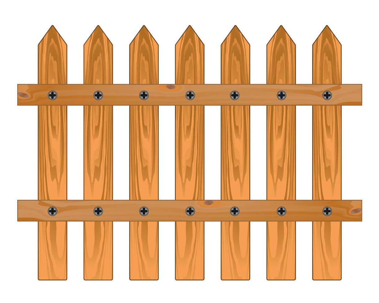 Wooden sharp fence for fencing territory vector