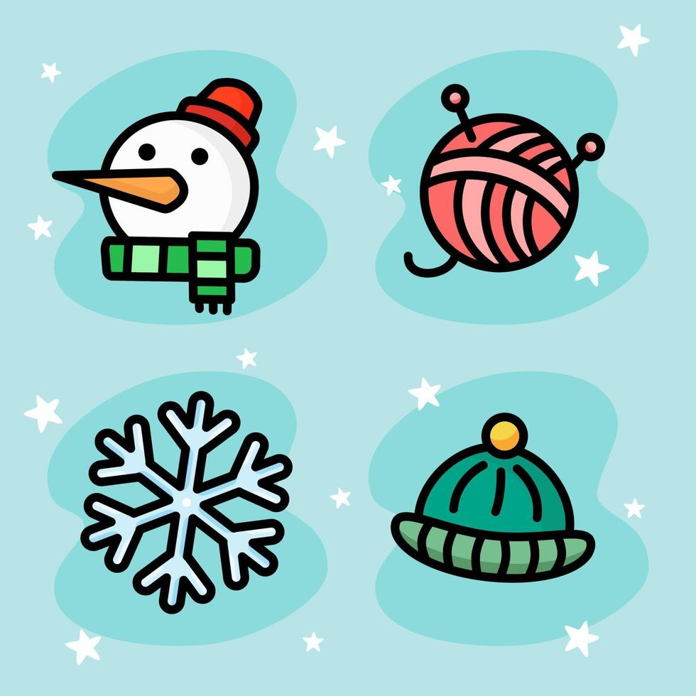 muñeco de nieve navidad invierno copo de nieve vector