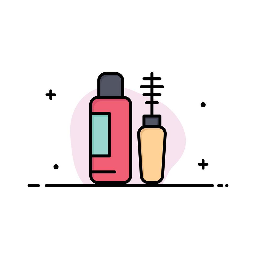 Mascara Shade Eye Bottle  Business Flat Line Filled Icon Vector Banner Template