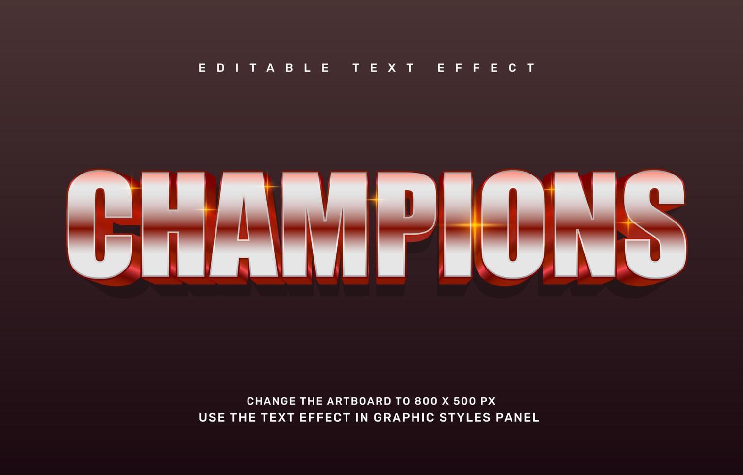 Champions editable text effect template vector