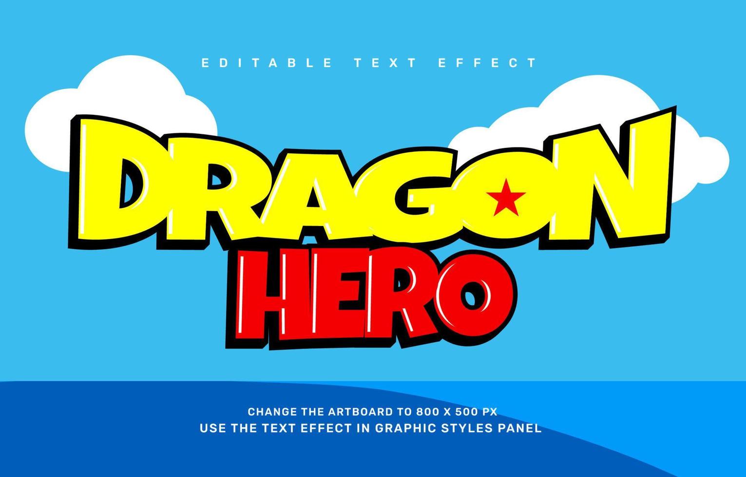 plantilla de efecto de texto editable dragon hero vector