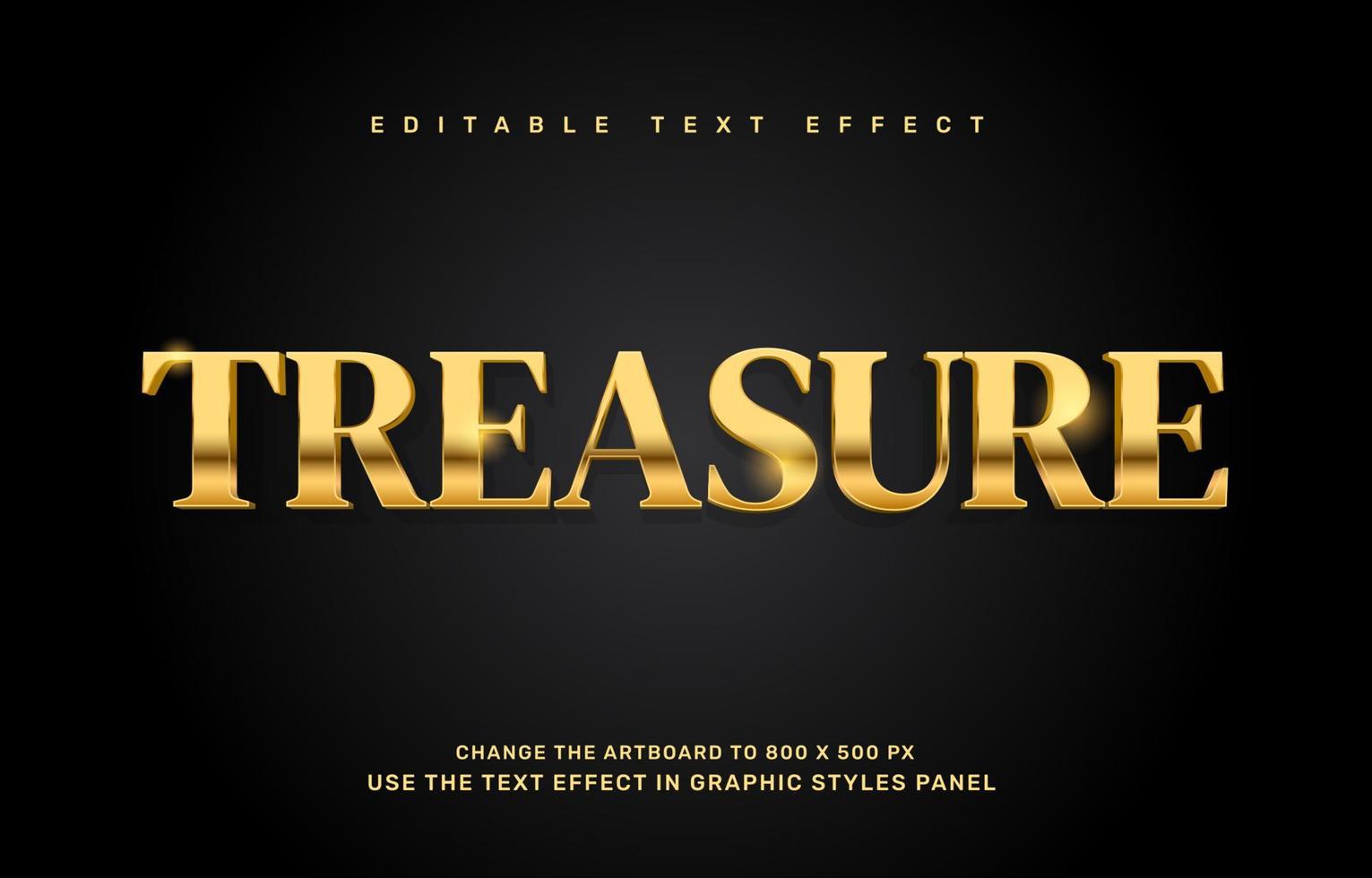 Gold treasure editable text effect template vector