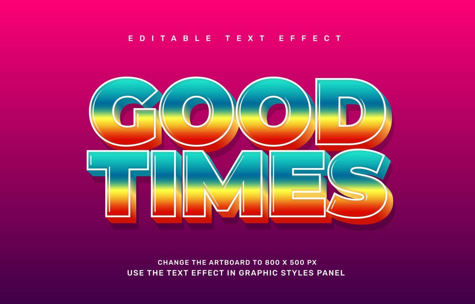 Good times editable text effect template vector