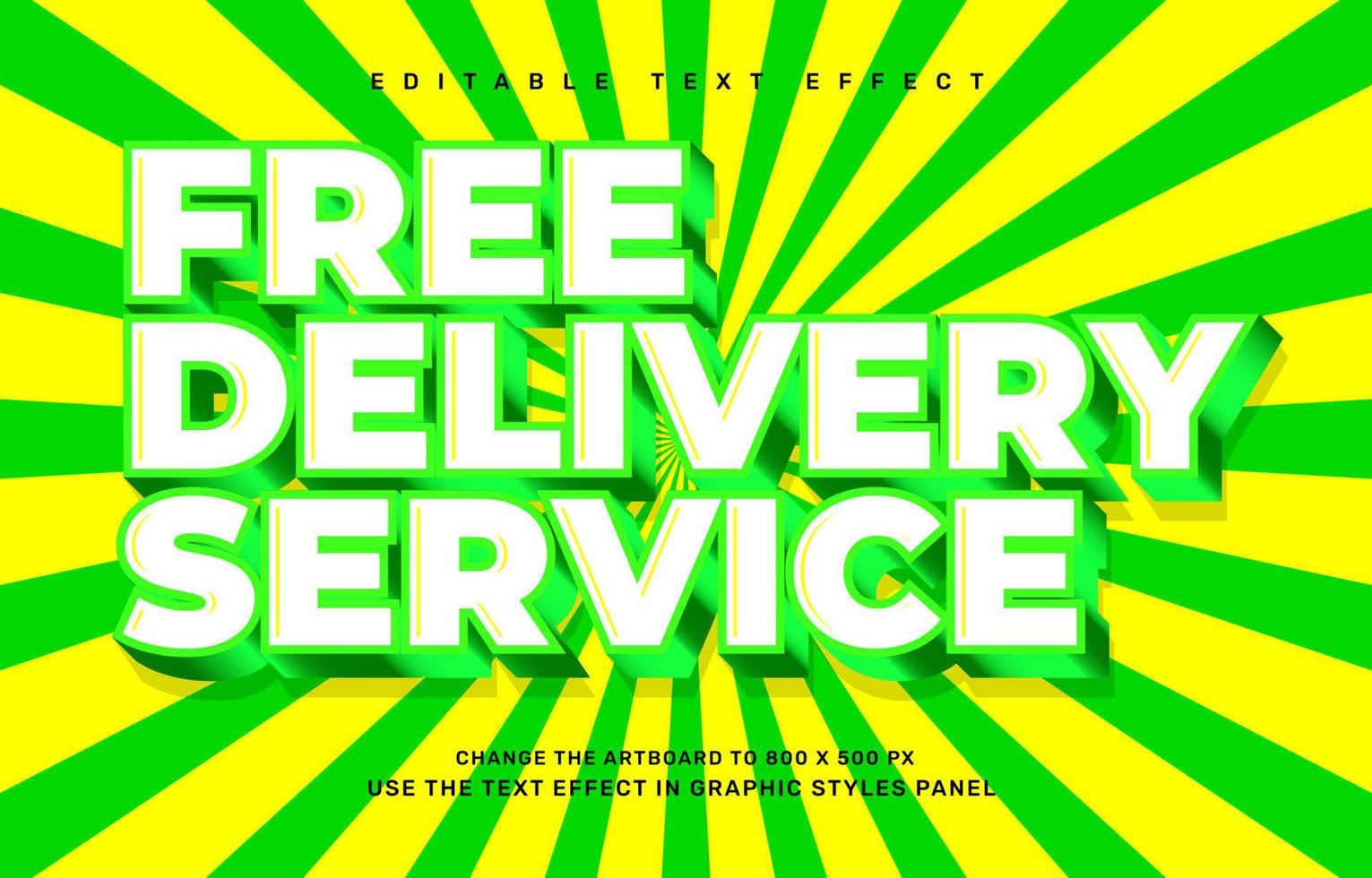 Free delivery service editable text effect template vector