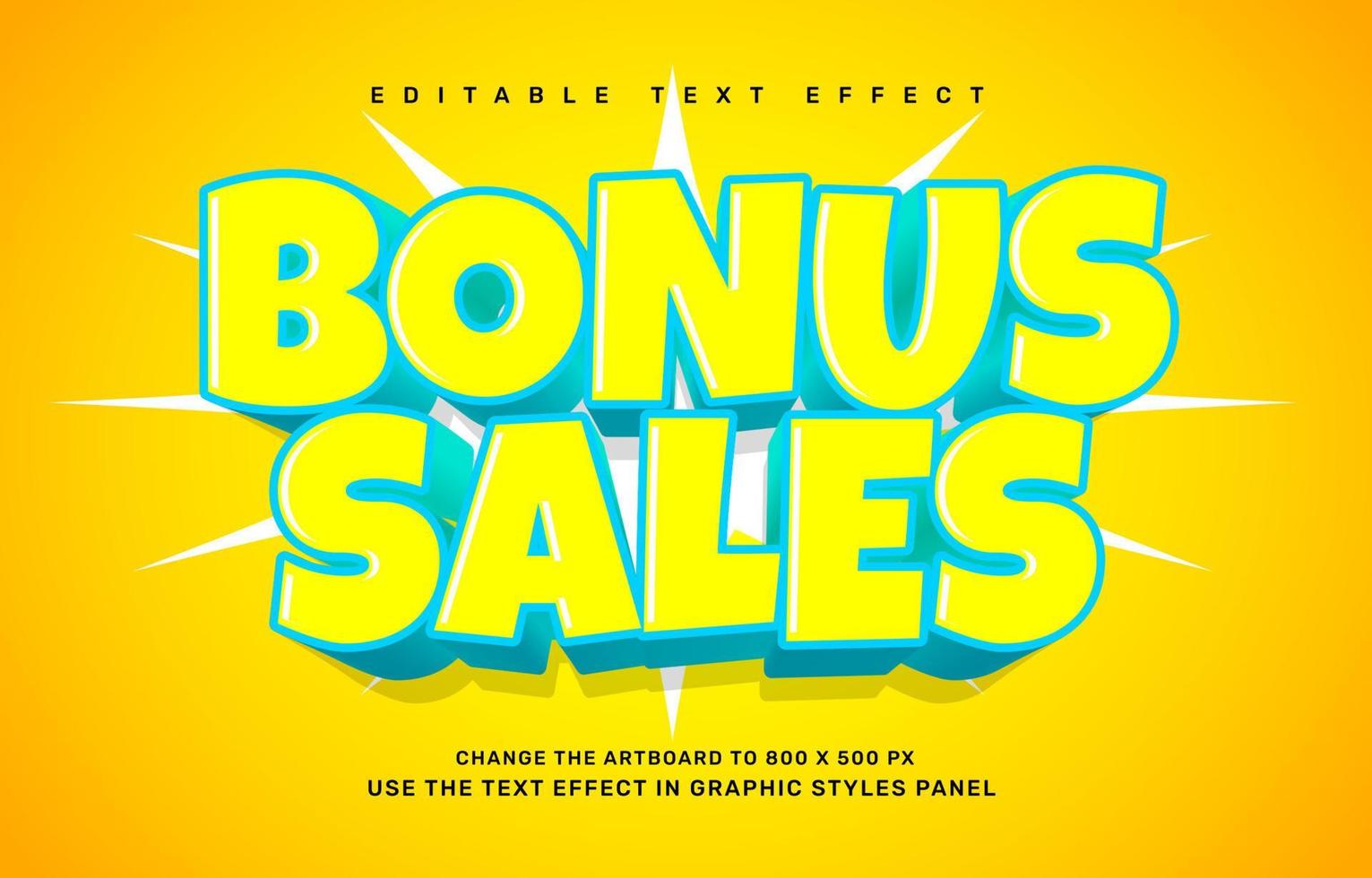Bonus sales editable text effect template vector