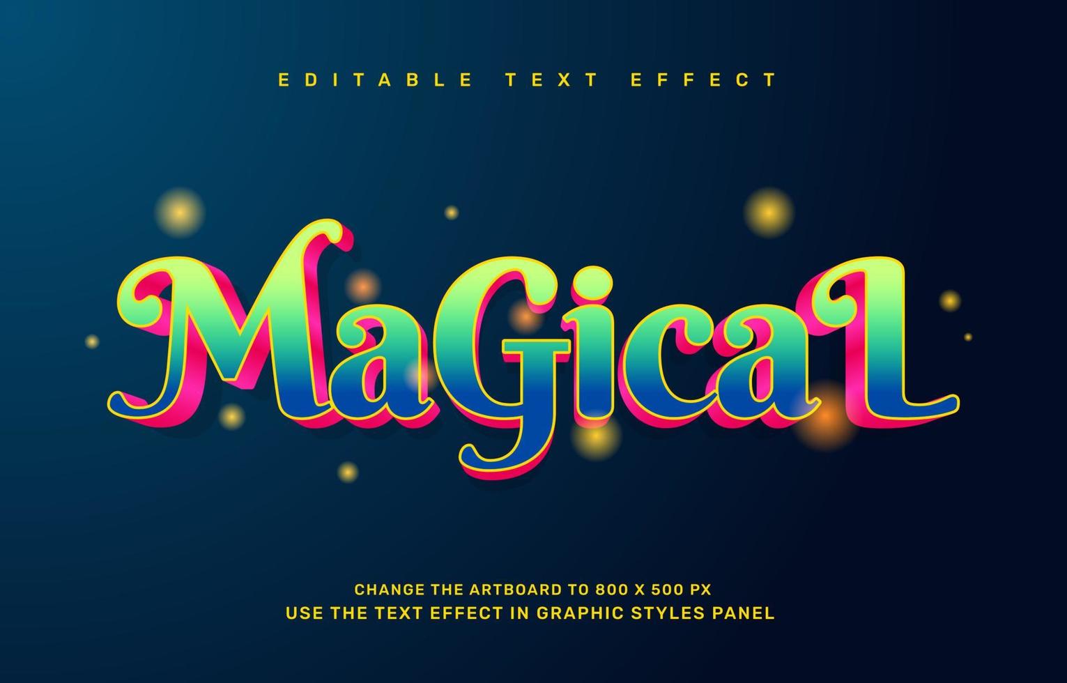 Magic editable text effect template vector