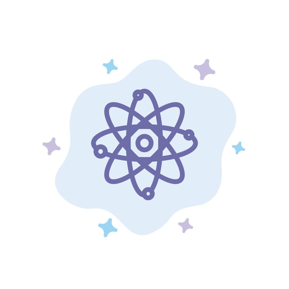 Atom Chemistry Molecule Laboratory Blue Icon on Abstract Cloud Background vector