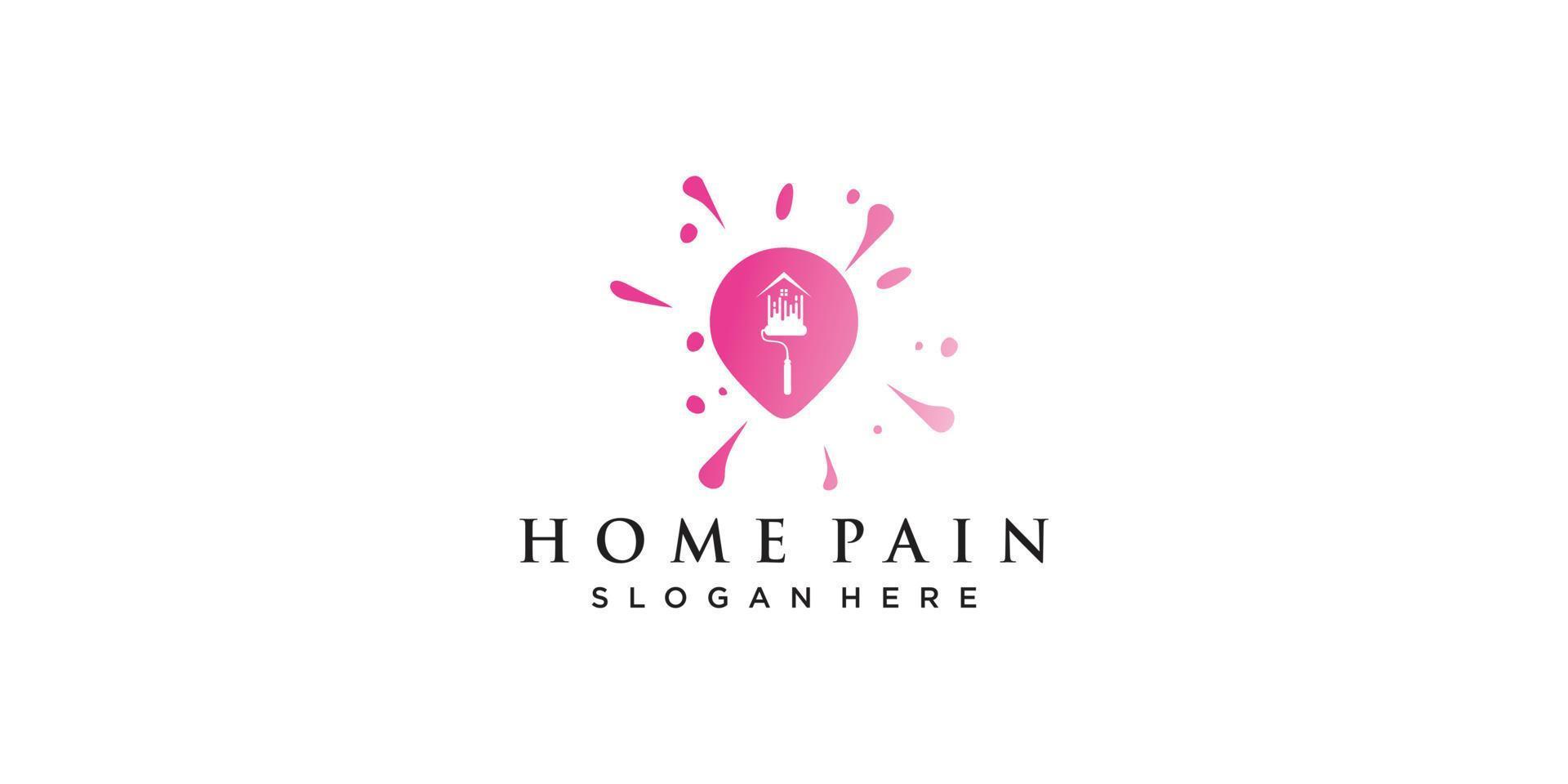 Paint locatian logo design with creative concept Premium Vector